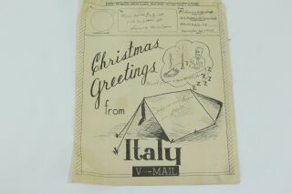 1943 Illustrated Christmas Greetings From Italy V - Mail Ww2 Wwii