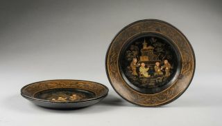 A Group Of 3 19th Chinese Antique Lacquer Dishes