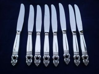 Royal Danish By International Sterling Silver Fruit Knife Set 8pc Custom 7 " Hhws