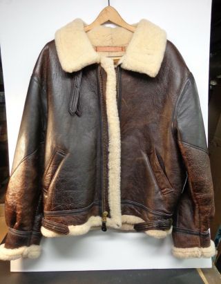 Vintage Army Air Corps Type B3 Bomber Leather Flight Jacket 48 Avirex