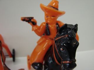 Rare ROSBRO Rosen Bros Cowboy & Horses Halloween Colors Candy Container 6