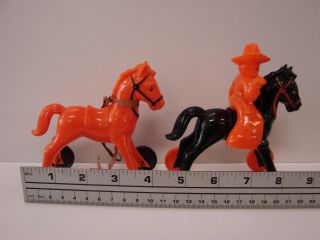 Rare ROSBRO Rosen Bros Cowboy & Horses Halloween Colors Candy Container 9