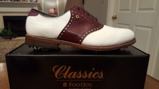 Vintage Footjoy Classics Mens Golf Shoes 51755 Wh/cordovan 11d Made In Usa