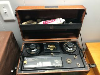 Vintage 1940 ' s Sanborn Viso Cardiette EKG Medical Machine Wood Box Model 51 Case 2