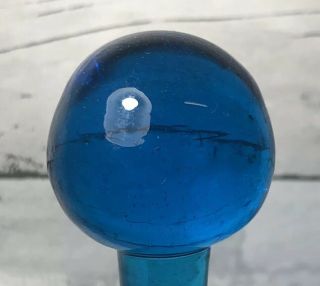Vintage Blenko Wayne Husted Turquoise Blue Crackle Glass Decanter 6311L 22” 3