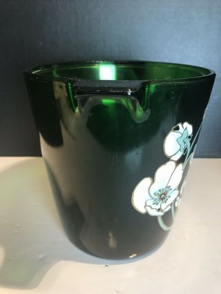 Champagne Perrier Jouet France Green Glass Ice Bucket & Champagne Flutes Vintage 8