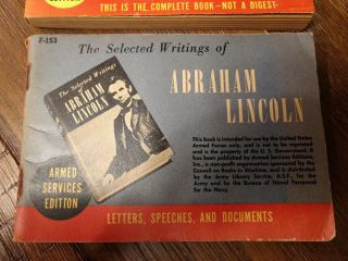 2 Vintage Paul Bunyan M - 8 & Abraham Lincoln F - 153 Armed Services Edition Book 2