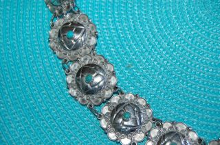 VINTAGE STERLING SILVER AND TURQUOISE CONCHA LINK BELT 3