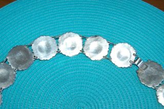 VINTAGE STERLING SILVER AND TURQUOISE CONCHA LINK BELT 5