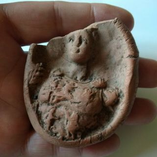 Authentic Roman terracotta seal plaque panel bust of Warrior with armor 4