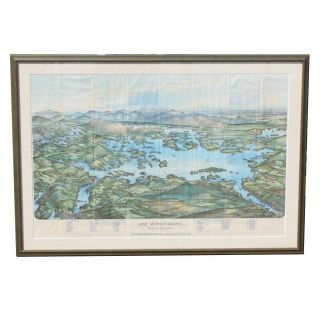Antique Lake Winnipesaukee Map C.  1903 Boston & Maine Railroad - White Mountains