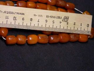 Antique natural Baltic amber stone beads toffee amber necklace 32g 波羅的海琥珀 10