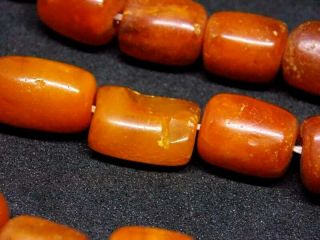 Antique natural Baltic amber stone beads toffee amber necklace 32g 波羅的海琥珀 11
