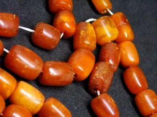 Antique natural Baltic amber stone beads toffee amber necklace 32g 波羅的海琥珀 12