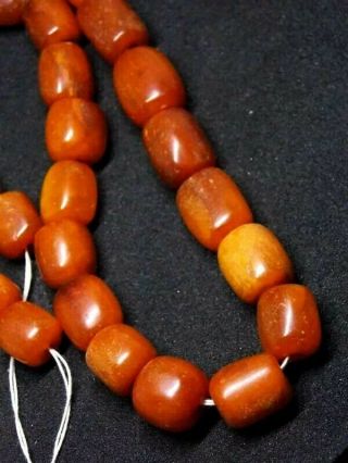 Antique natural Baltic amber stone beads toffee amber necklace 32g 波羅的海琥珀 3