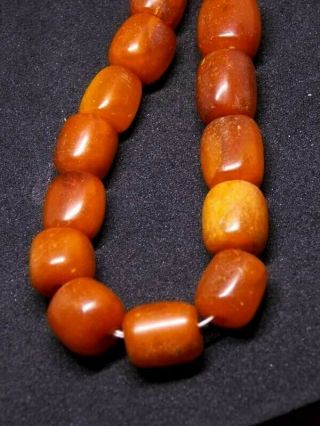 Antique natural Baltic amber stone beads toffee amber necklace 32g 波羅的海琥珀 4