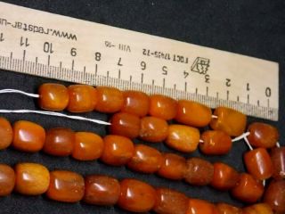 Antique natural Baltic amber stone beads toffee amber necklace 32g 波羅的海琥珀 7