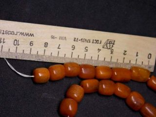 Antique natural Baltic amber stone beads toffee amber necklace 32g 波羅的海琥珀 9
