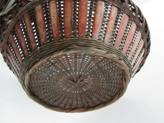 Exceptional Antique Large Ikebana Woven Bamboo Basket 4