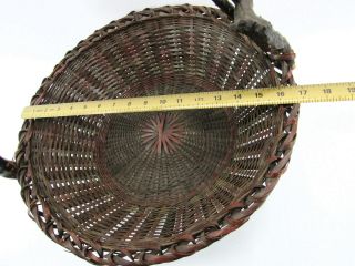 Exceptional Antique Large Ikebana Woven Bamboo Basket 5