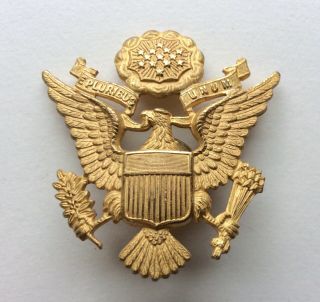U.  S.  Wwii Officers Winged Eagle Visor Pin J.  R.  Gaunt,  N.  Y.  Made In England - V