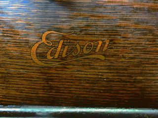 Antique Edison Home Phonograph Model A w/ Crank & Model C Reproducer Very Good 2