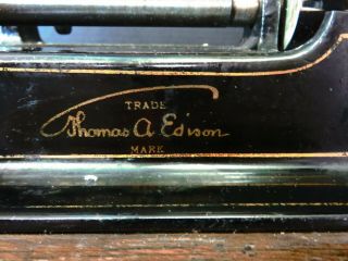 Antique Edison Home Phonograph Model A w/ Crank & Model C Reproducer Very Good 8