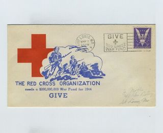 1944 Wwii Ww2 Us Patriotic Propaganda Cover Envelope Red Cross War Fund Wz5150