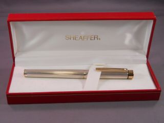 Sheaffer Vintage Targa 1024x Sterling Silver Fountain Pen - Gold Trim