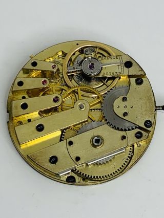 Rare Patek Philippe Three Finger Bridge Cylinder Pocket Watch Movement 1800’s