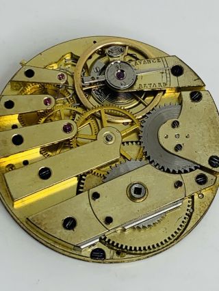 Rare Patek Philippe Three Finger Bridge Cylinder Pocket Watch Movement 1800’s 2