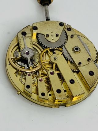 Rare Patek Philippe Three Finger Bridge Cylinder Pocket Watch Movement 1800’s 3