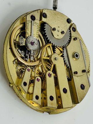 Rare Patek Philippe Three Finger Bridge Cylinder Pocket Watch Movement 1800’s 4