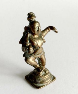 Antique Indian Hindu Figure Bronze Deity Venugopal Krishna 18th/19th C