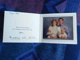 Prince Charles And Princess Diana - Rare Hand Signed Christmas Card