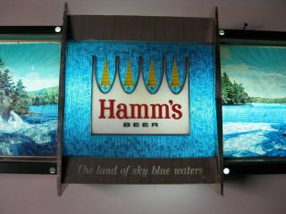 Vintage 1960 ' s Hamm ' s Beer Rippler Motion Scene - o - rama Lighted sign 3