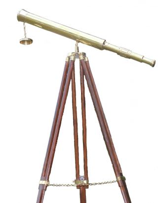 Floor Standing Vintage Brass Telescope Nautical Home Decor Master Harbor Gift