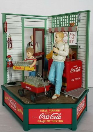 RARE Vintage Coca Cola Enesco Dixon ' s Grocery Shop Multi - Action Music Box 2