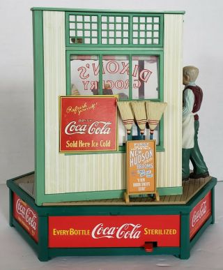 RARE Vintage Coca Cola Enesco Dixon ' s Grocery Shop Multi - Action Music Box 4
