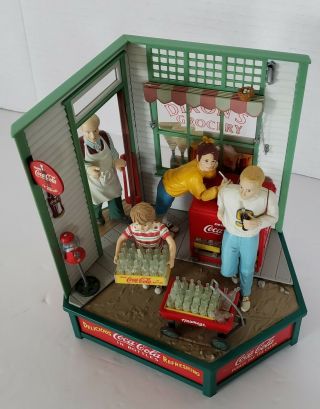 RARE Vintage Coca Cola Enesco Dixon ' s Grocery Shop Multi - Action Music Box 6