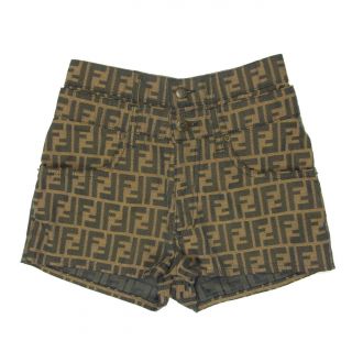 Auth Fendi Vintage Zucca Canvas Shorts Pants Sz 26 Inch Us Xs - S Italy F/s 4984
