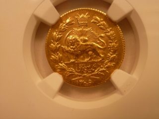 1 Gold Pahlavi Ngc Ms 64 Of Reza Shah Sh 1305,  Very Rare In This Quality