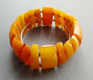 Vtg Natural Butterscotch Egg Yolk Baltic Amber Bead Bracelet 47 Grams 4