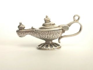 Wonderful Sterling Silver Genie In A Lamp Charm - Metal Detecting Find