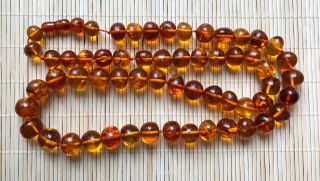Old Gem Natural Antique Baltic Vintage Amber Jewelry Transparent Necklace Beads