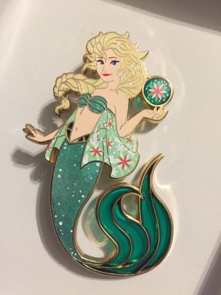 Frozen Fever Elsa Designer Mermaid Variant Fantasy Pin Le25 Disney Rare Spring
