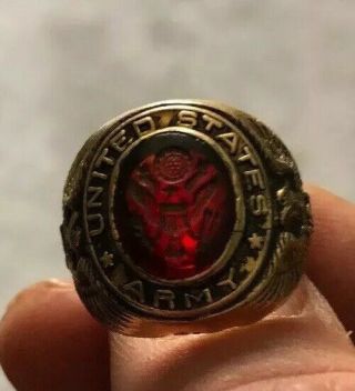 Vintage United States Army 10k Gold Filled Ring Size 9.  5