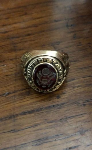 Vintage United States ARMY 10K Gold Filled Ring Size 9.  5 2