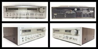 Vintage Hitachi Sr - 904 Receiver Am/fm Stereo Receiver Silver - Face 1978
