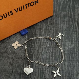 Louis Vuitton Silver Plated Sweet Monogram Bracelet Bangle 1035b Rise - On